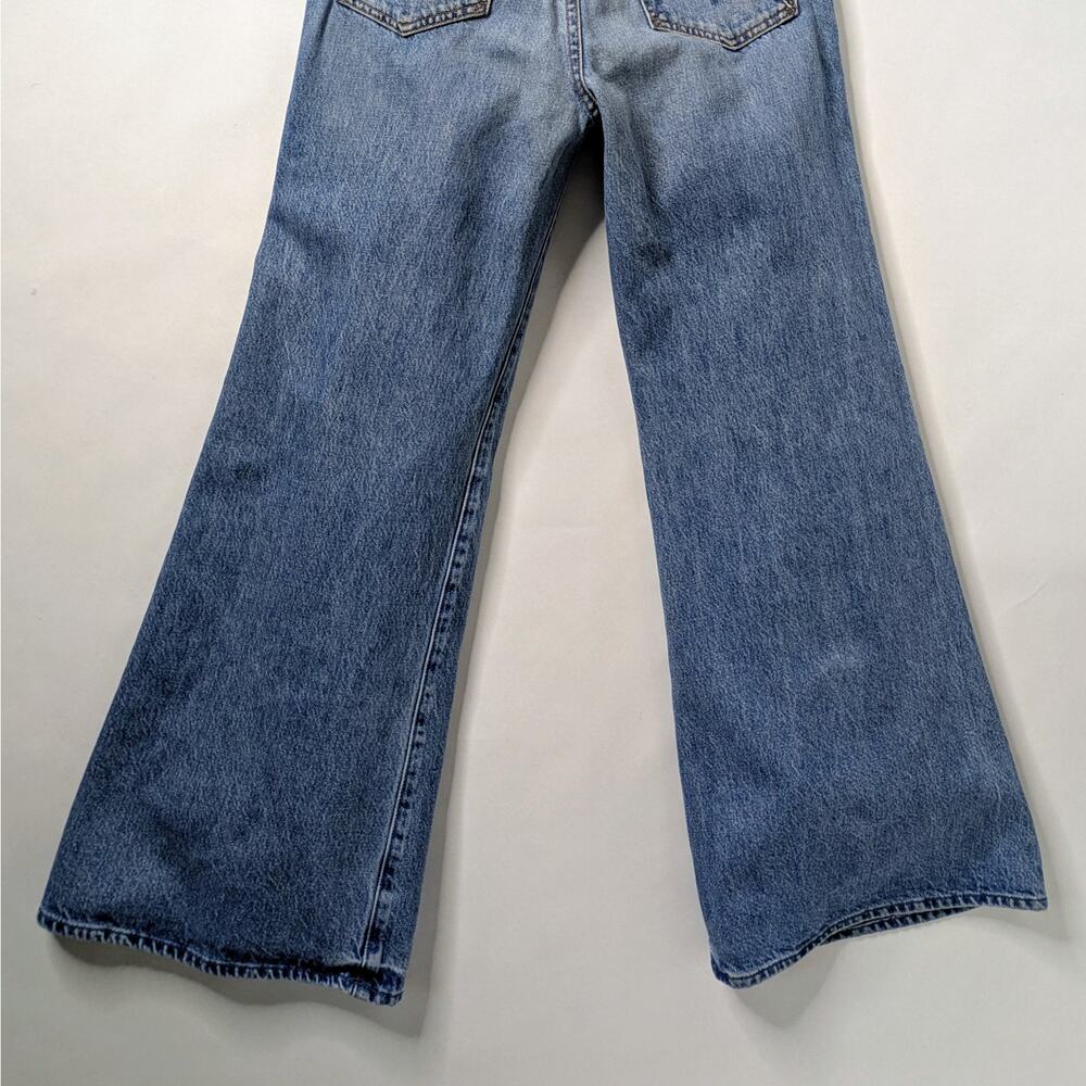 MOTHER Superior Tomcat Roller Jeans 26 Blue High Rise Wide Leg Button Fly Cotton - Picture 8 of 16